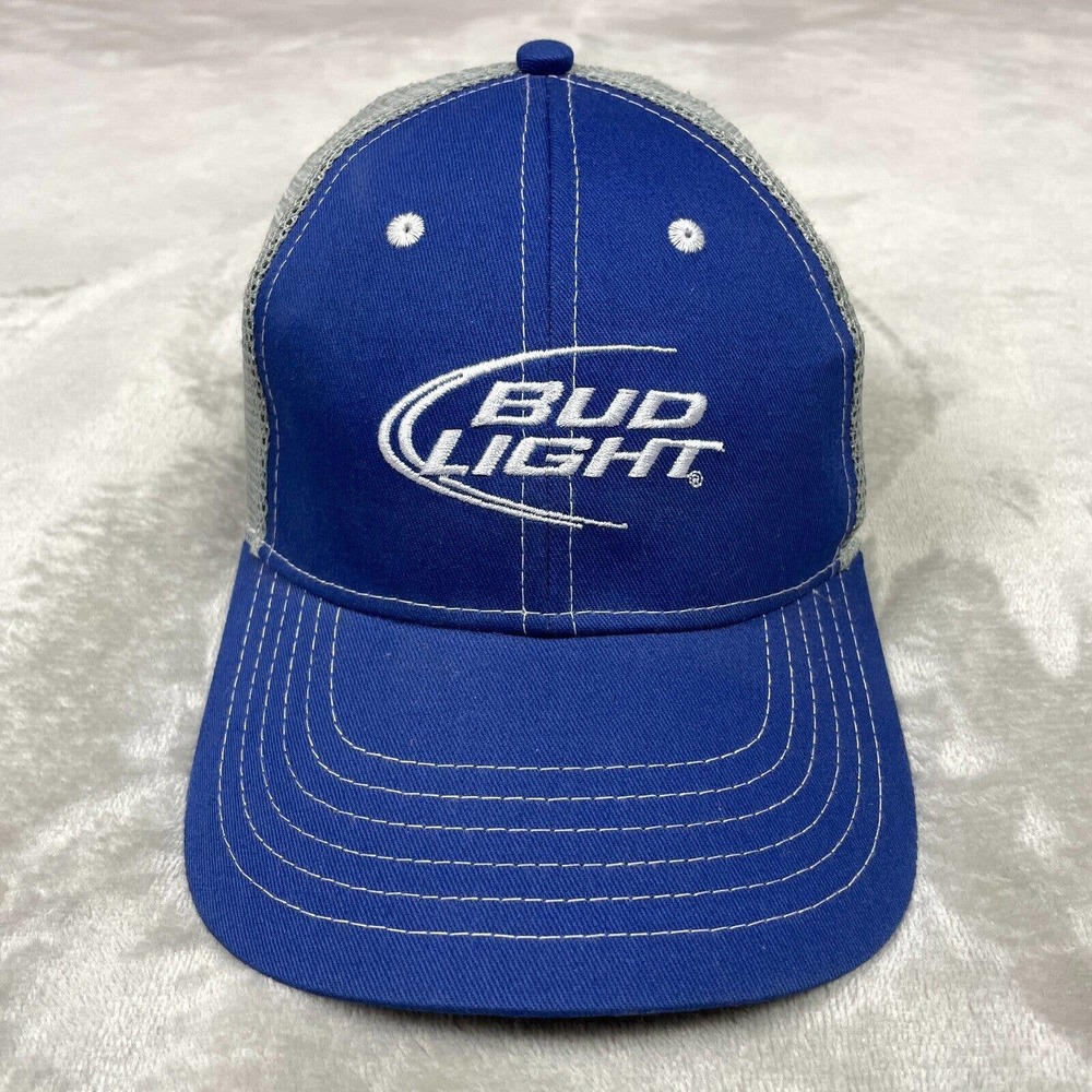 Bud Light Hat Mens One Size OFSA Mesh Blue Trucker Snapback